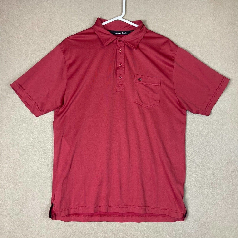 Travis Mathew Polo Shirt Adult Large Red Short Sleeve Golf‎ Rugby Mens